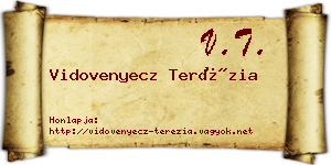 Vidovenyecz Terézia névjegykártya