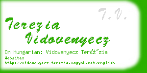 terezia vidovenyecz business card